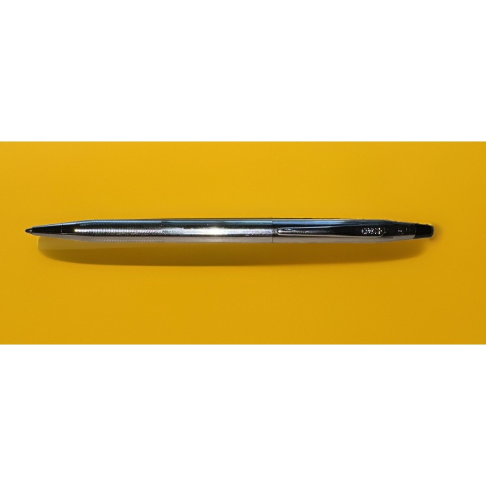 Cross Classic Century Chrome Silver PVD Micro-knurl Ballpoint Pen Vtg USA READ